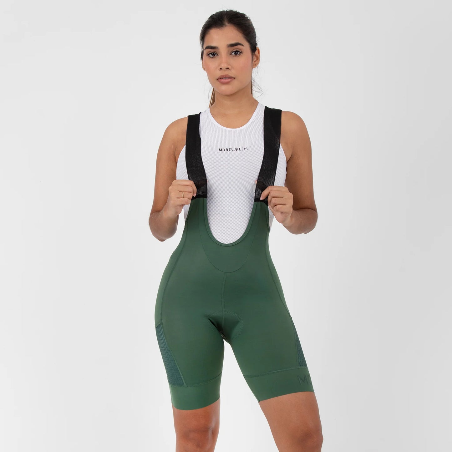 Bib Short Cargo Verde Mujer