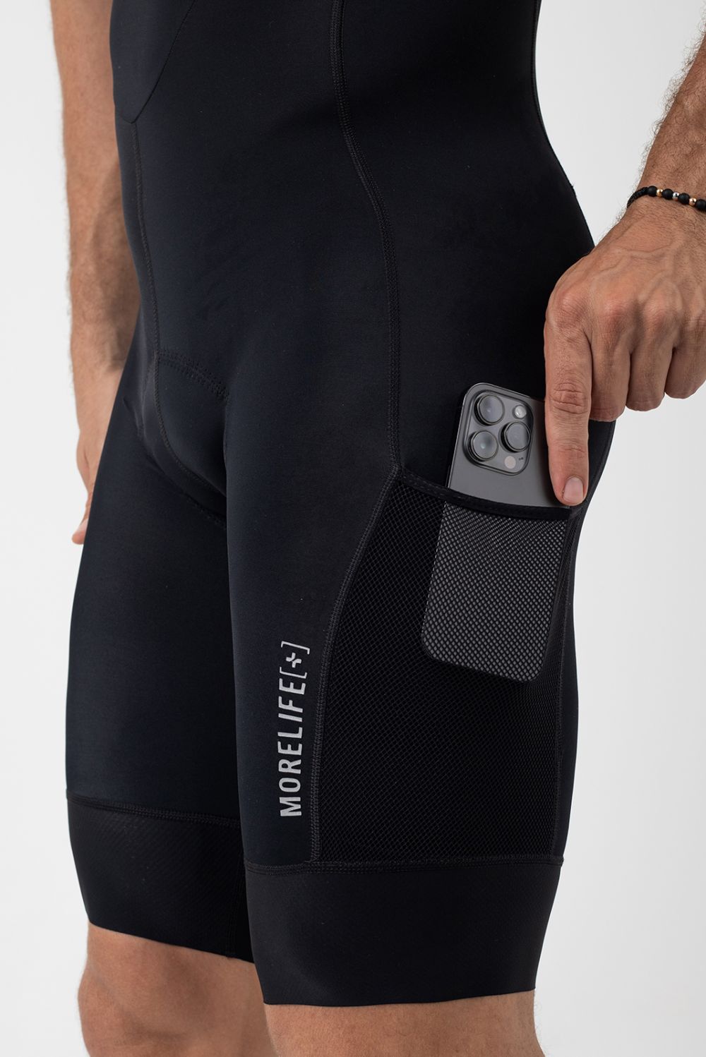 Bib Short Cargo Negro Hombre