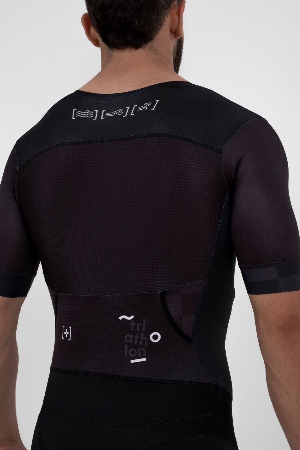 Trisuit con Manga Negro Hombre