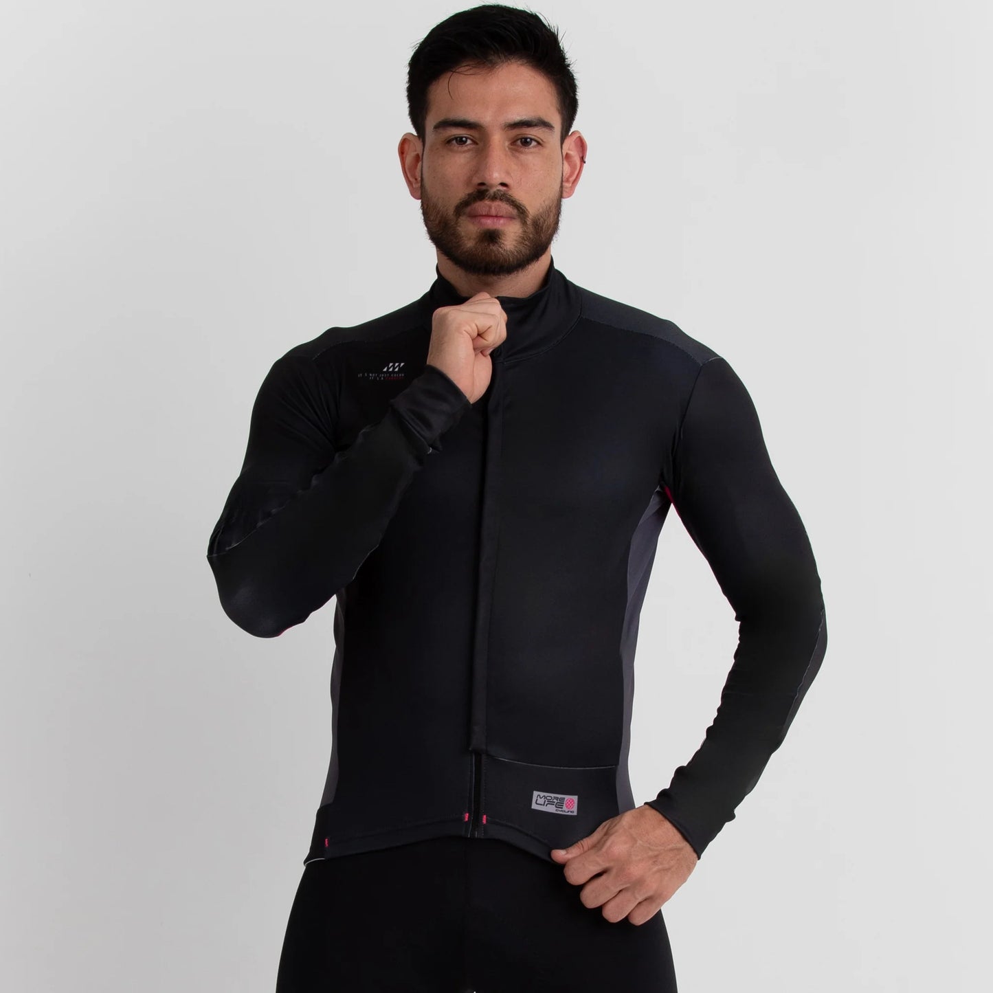 Jersey Unisex Winter Negro Fucsia